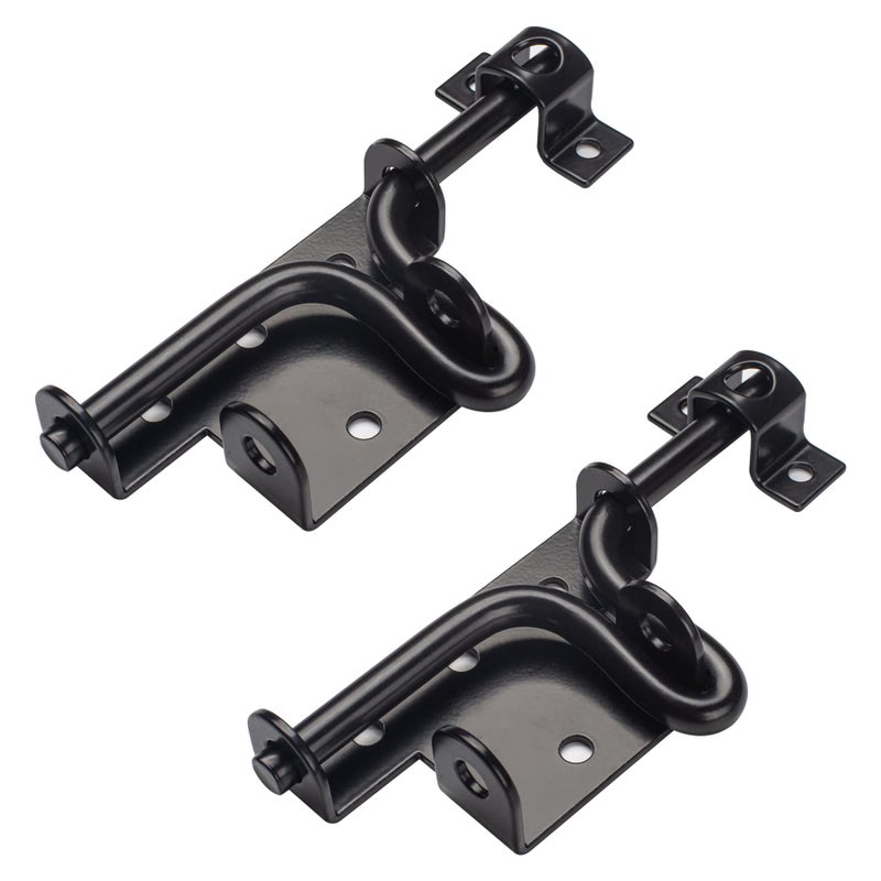 HILLMASTER Heavy Duty Slide Bolt Gate Latch with Padlock Hole, Sliding Bolt Gate Lock Door Latches Hardware for Wooden Fences Barn Doors, 2 Pack - Image 1